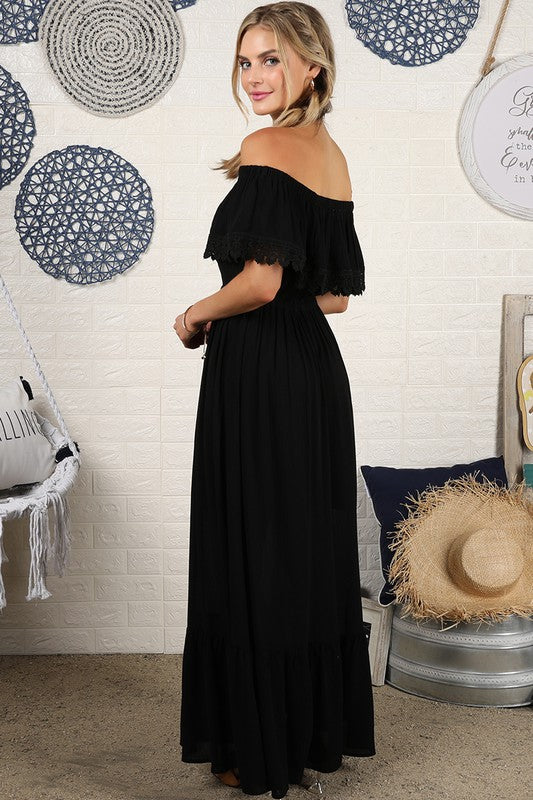 Off the Shoulder Flowy Maxi Dress - Online Only