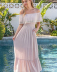 Off the Shoulder Flowy Maxi Dress - Online Only