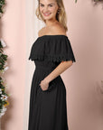 Off the Shoulder Flowy Maxi Dress - Online Only