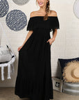 Off the Shoulder Flowy Maxi Dress - Online Only