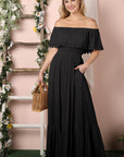 Off the Shoulder Flowy Maxi Dress - Online Only