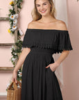 Off the Shoulder Flowy Maxi Dress - Online Only