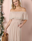 Off the Shoulder Flowy Maxi Dress - Online Only