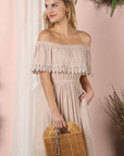 Off the Shoulder Flowy Maxi Dress - Online Only