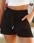 Pocket Detailed French Terry Shorts with Side Slit - Online Only