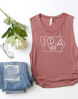 Iowa Line Font Bella Canvas Tank