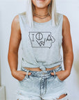 Iowa Line Font Bella Canvas Tank