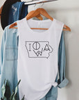 Iowa Line Font Bella Canvas Tank