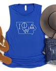 Iowa Line Font Bella Canvas Tank