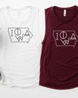 Iowa Line Font Bella Canvas Tank