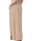 Zenana Smocked Waist Maxi Skirt With Pockets - Online Only