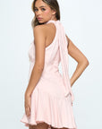 Halter Neck Satin Mini Dress by One and Only Collective