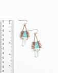 Leto Accessories Seed Bead with Crystal Drop Earring