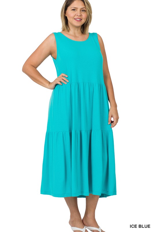 Zenana Plus Sleeveless Midi Dress - Online Only