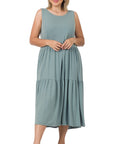 Zenana Plus Sleeveless Midi Dress - Online Only