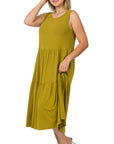 Zenana Plus Sleeveless Midi Dress - Online Only