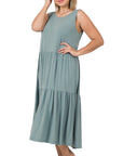 Zenana Plus Sleeveless Midi Dress - Online Only