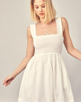 Smocked Ruffle Detail Dress - Online Only