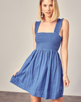 Smocked Ruffle Detail Dress - Online Only