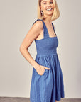 Smocked Ruffle Detail Dress - Online Only