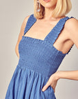 Smocked Ruffle Detail Dress - Online Only