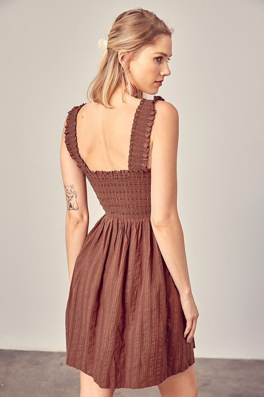 Smocked Ruffle Detail Dress - Online Only