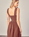 Smocked Ruffle Detail Dress - Online Only