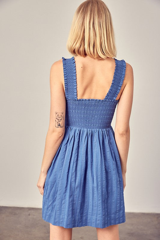 Smocked Ruffle Detail Dress - Online Only