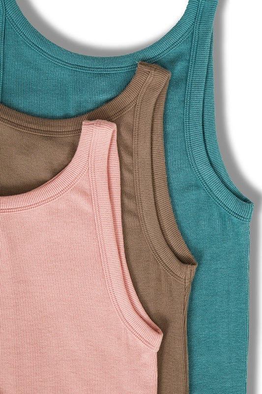Zenana Rayon Ribbed Tank Top - Online Only