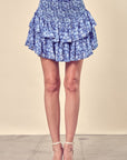 Mustard Seed Dizzy Floral Printed Tiered Skorts