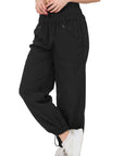 ZENANA Windbreaker Smocked High Waistband Jogger Pants