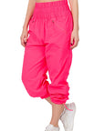 ZENANA Windbreaker Smocked High Waistband Jogger Pants