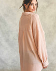 Listicle Soft Thermal Knit Shacket Top - Online Only