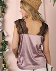 Eyelash Lace Silky Camisole Blouse - Online Only