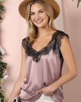 Eyelash Lace Silky Camisole Blouse - Online Only