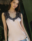 Eyelash Lace Silky Camisole Blouse - Online Only