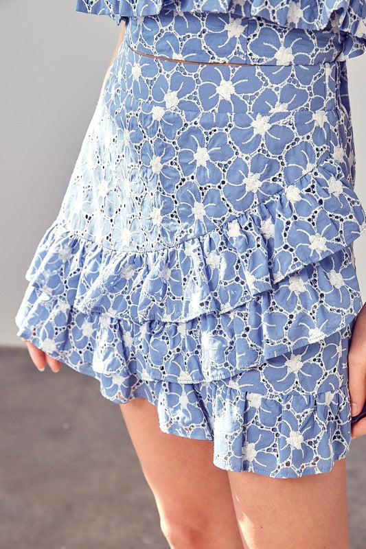 Do and Be Collection Eyelet Ruffle Skirt - Online Only