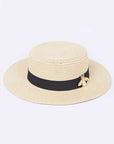 Iconic Bee Accent Straw Fedora Hat