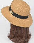 Iconic Bee Accent Straw Fedora Hat