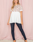 Baby Doll Floral Puff Sleeve Tunic