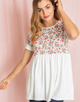 Baby Doll Floral Puff Sleeve Tunic