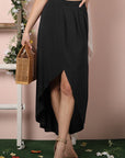 Hi Low Pleated Detailed Flowy Summer Skirt - Online Only