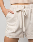 Gilli Elastic Waist Front Pocket Roll-Up Shorts - Online Only