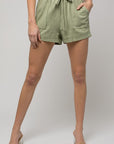 Gilli Elastic Waist Front Pocket Roll-Up Shorts - Online Only