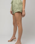 Elastic Waist Front Pocket Roll-Up Shorts - Online Only