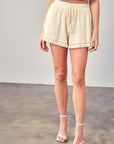 Mustard Seed Fringe Trim Hem Shorts