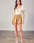 Mustard Seed Fringe Trim Hem Shorts