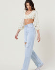 Vibrant M.i.U Distressed Wide Leg Jeans