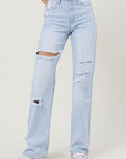 Vibrant M.i.U Distressed Wide Leg Jeans