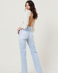 Vibrant M.i.U Distressed Wide Leg Jeans